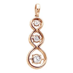 3 Stone Infinity Diamond Pendant For Women 14K Rose Gold By Luxurman -Its Hot Jewelry Shop jewelry 3 stone infinity diamond pendant for women 14k gold by luxurman backro