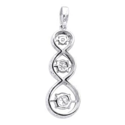 3 Stone Infinity Diamond Pendant For Women 14K Rose Gold By Luxurman -Its Hot Jewelry Shop jewelry 3 stone infinity diamond pendant for women 14k gold by luxurman backwh