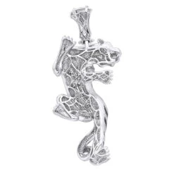 3D 10K White Gold Black White Diamond Tiger Pendant For Men 8.5ct By Luxurman -Its Hot Jewelry Shop jewelry 3d 10k gold black white diamond tiger pendant for men 85ct by luxurman backwh