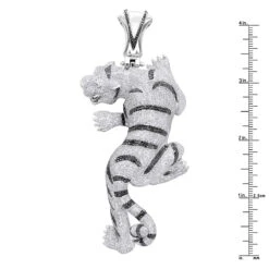 3D 10K White Gold Black White Diamond Tiger Pendant For Men 8.5ct By Luxurman -Its Hot Jewelry Shop jewelry 3d 10k gold black white diamond tiger pendant for men 85ct by luxurman rulerwh