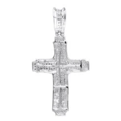 Affordable 14K White Gold Small Diamond Cross Pendant For Men & Women 13 Affordable 14K White Gold Small Diamond Cross Pendant For Men & Women -Its Hot Jewelry Shop jewelry affordable real 14k gold small diamond cross pendant for men women backwh