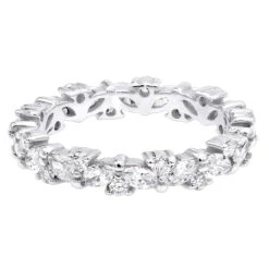 Anniversary Ring 18K Yellow Gold Round & Marquise Diamond Eternity Band 2.25Ct -Its Hot Jewelry Shop jewelry anniversary ring 18k gold round marquise diamond eternity band 225ct backwh