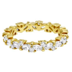Anniversary Ring 18K Yellow Gold Round & Marquise Diamond Eternity Band 2.25Ct -Its Hot Jewelry Shop jewelry anniversary ring 18k gold round marquise diamond eternity band 225ct backye
