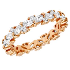 Anniversary Ring 18K Yellow Gold Round & Marquise Diamond Eternity Band 2.25Ct -Its Hot Jewelry Shop jewelry anniversary ring 18k gold round marquise diamond eternity band 225ct ro