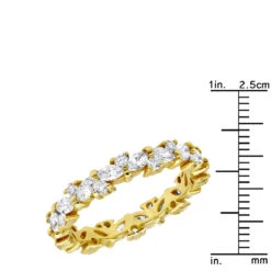 Anniversary Ring 18K Yellow Gold Round & Marquise Diamond Eternity Band 2.25Ct -Its Hot Jewelry Shop jewelry anniversary ring 18k gold round marquise diamond eternity band 225ct rulerye