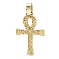 Egyptian Ankh Cross Diamond Pendant For Men 14K Yellow Gold G VS -Its Hot Jewelry Shop jewelry antique style egyptian ankh cross diamond pendant for men in 14k gold g vs backye