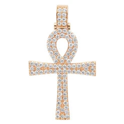 Egyptian Ankh Cross Diamond Pendant For Men 14K Yellow Gold G VS -Its Hot Jewelry Shop jewelry antique style egyptian ankh cross diamond pendant for men in 14k gold g vs ro
