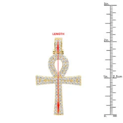 Egyptian Ankh Cross Diamond Pendant For Men 14K Yellow Gold G VS -Its Hot Jewelry Shop jewelry antique style egyptian ankh cross diamond pendant for men in 14k gold g vs rulerye