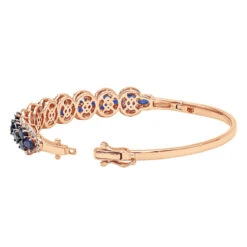 Blue Sapphire And Diamond Bangle Bracelet For Women 14K White Gold 9.5CT LUXURMAN -Its Hot Jewelry Shop jewelry blue sapphire and diamond bangle bracelet for women 14k gold 95ct luxurman backro