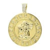 Custom Aztec Sun Stone Calendar Coin Diamond Pendant 18K Yellow Gold For Men -Its Hot Jewelry Shop jewelry custom aztec sun stone calendar coin diamond pendant in 18k gold for men mainye