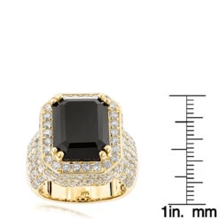 Custom Made 14K Yellow Gold Diamond Ring With Black Onyx For Men And Women 4.65ct -Its Hot Jewelry Shop jewelry custom made 14k gold diamond ring with black onyx for men and women 465ct rulerye