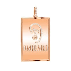 Custom-made 14K Rose Gold Diamond Unheard Pendant For Men 1.4Ct