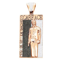 14K White Gold Tony Montana Scarface Character Diamond Pendant For Men -Its Hot Jewelry Shop jewelry custom real 14k gold tony montana scarface character diamond pendant for men mainro
