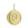 Customizable 14K Yellow Gold Diamond Circle Alphabet Pendant For Women 0.7ct Medallion 2 Customizable 14K Yellow Gold Diamond Circle Alphabet Pendant For Women 0.7ct Medallion -Its Hot Jewelry Shop jewelry customizable 14k gold diamond circle alphabet pendant for women 07ct medallion mainye
