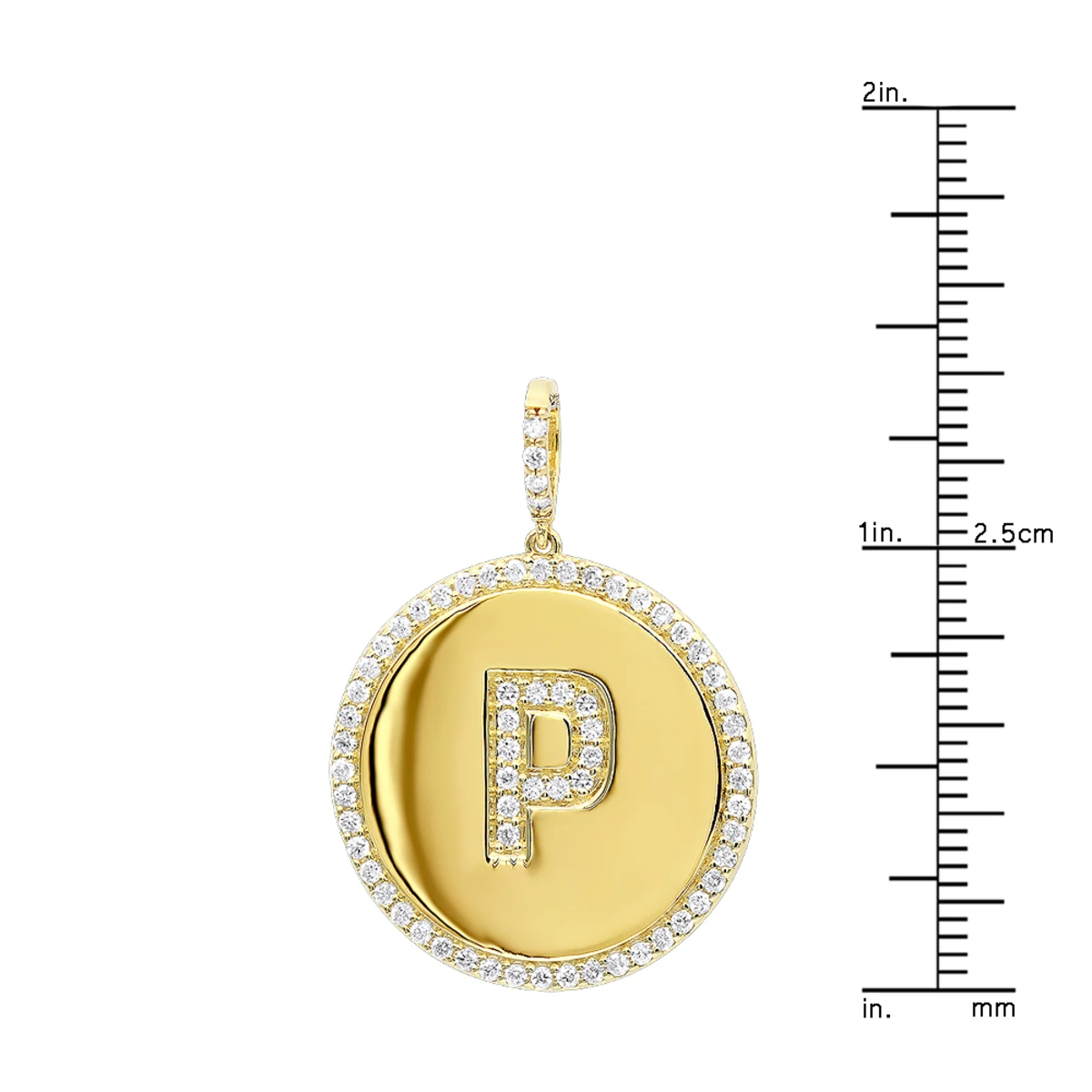 Customizable 14K Yellow Gold Diamond Circle Alphabet Pendant For Women 0.7ct Medallion 8 Customizable 14K Yellow Gold Diamond Circle Alphabet Pendant For Women 0.7ct Medallion - Image 6