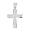 Double Layer 14K White Gold Pave Diamond Cross Pendant For Men & Women 0.75c 1 Double Layer 14K White Gold Pave Diamond Cross Pendant For Men & Women 0.75c -Its Hot Jewelry Shop jewelry double layer real 14k gold pave diamond cross pendant for men women 075c mainwh