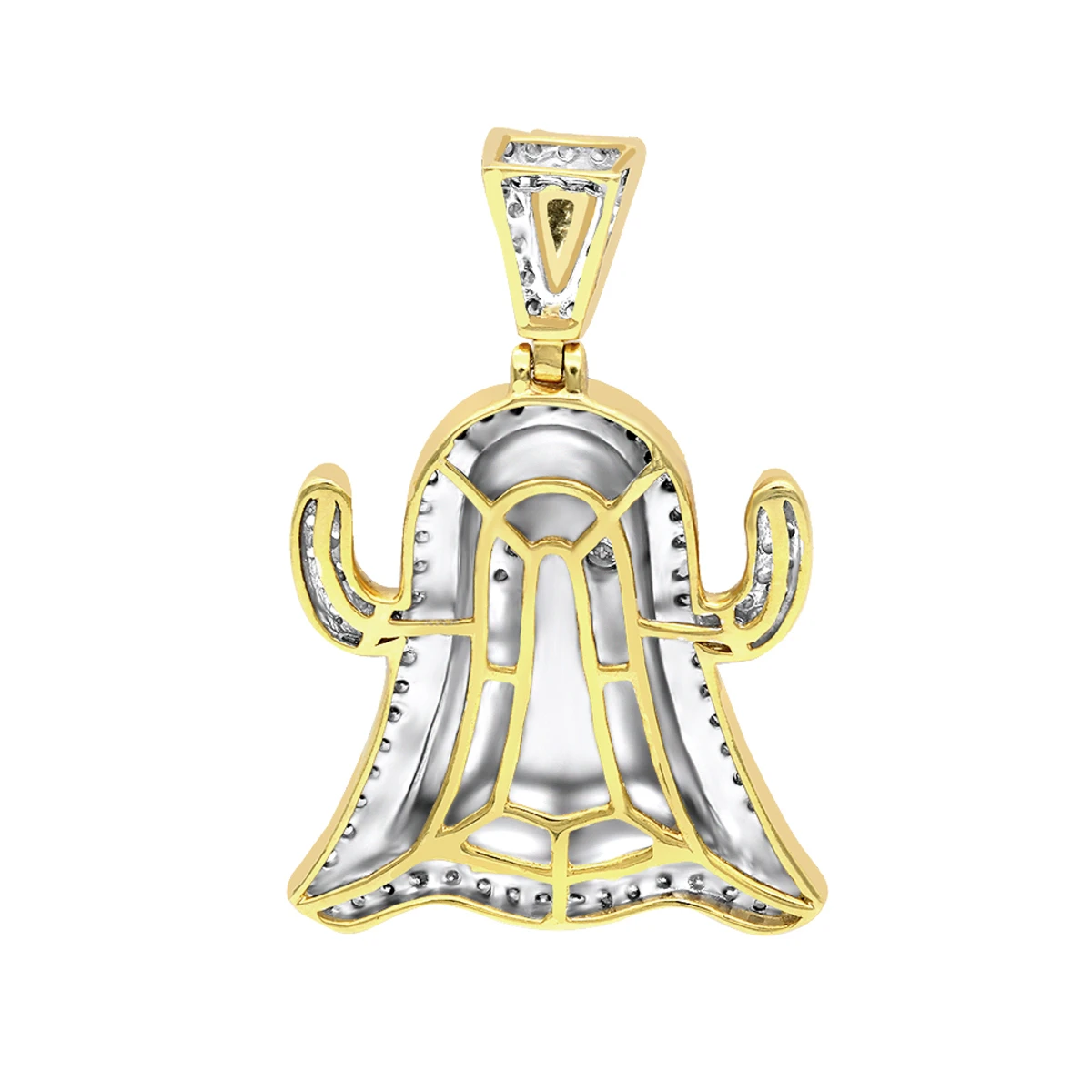 Emoji Ghost Symbol Real Diamond Pendant For Men 1CT 14K Yellow Gold By Luxurman 7 Emoji Ghost Symbol Real Diamond Pendant For Men 1CT 14K Yellow Gold By Luxurman - Image 5