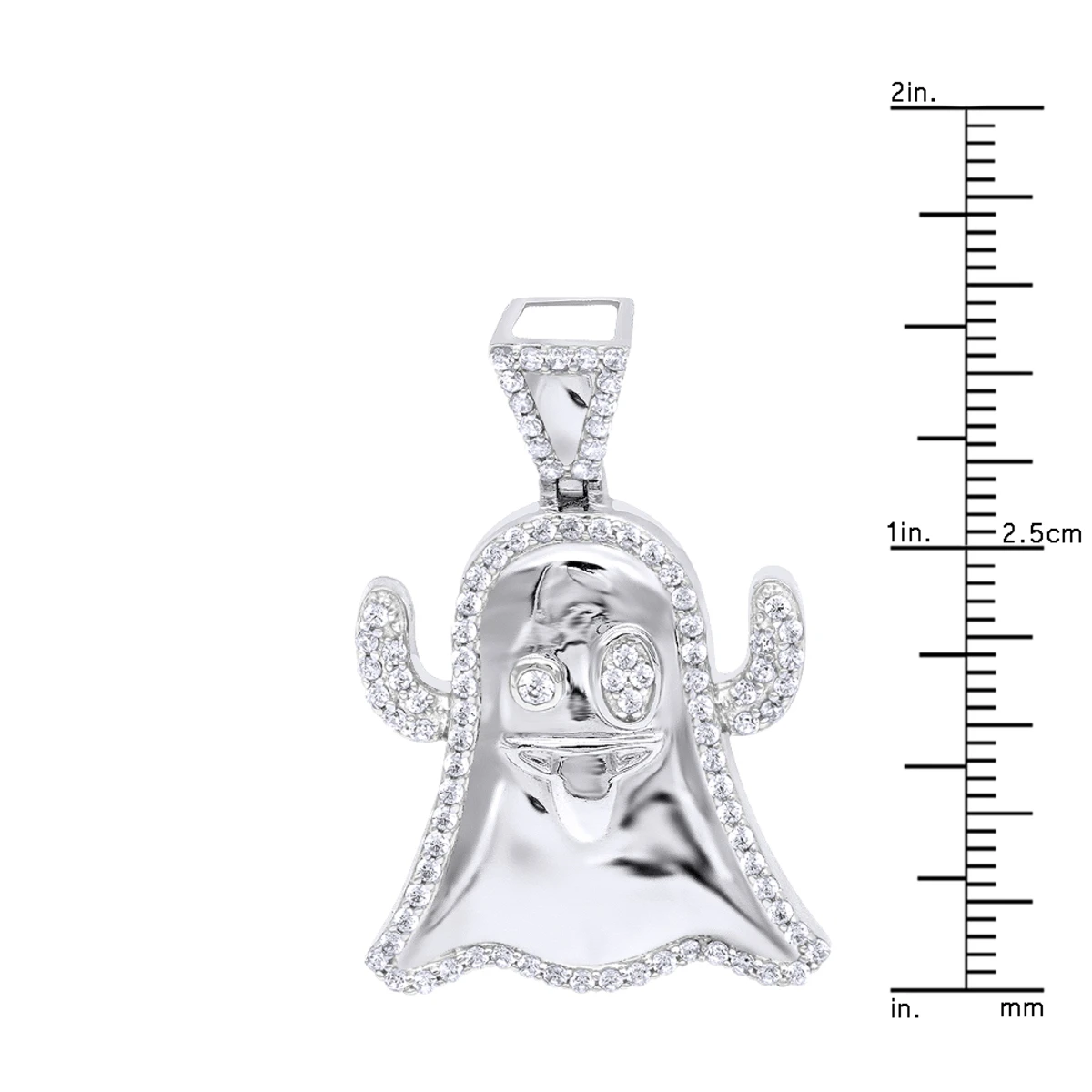 Emoji Ghost Symbol Real Diamond Pendant For Men 1CT 14K Yellow Gold By Luxurman 10 Emoji Ghost Symbol Real Diamond Pendant For Men 1CT 14K Yellow Gold By Luxurman - Image 8