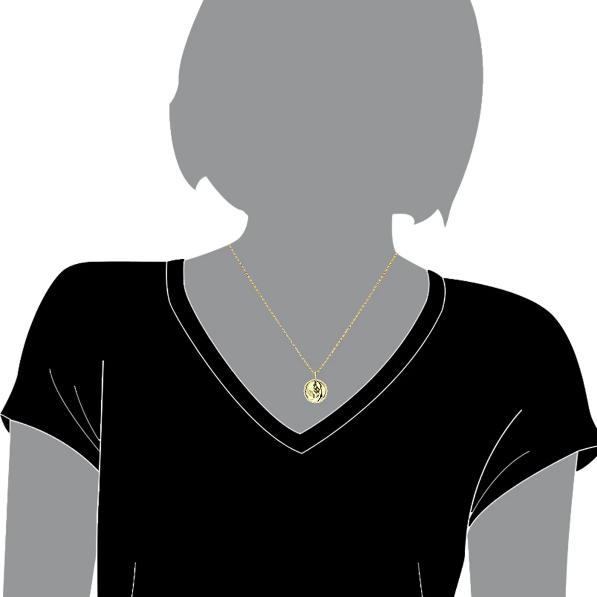 Engravable 14K Yellow Gold Diamond Circle Pendant For Women 1 Carat Medallion 7 Engravable 14K Yellow Gold Diamond Circle Pendant For Women 1 Carat Medallion - Image 5