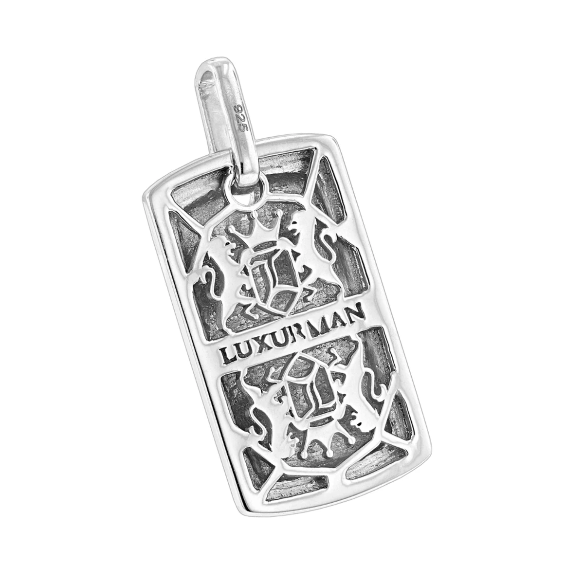 Engravable Sterling Silver Diamond Dog Tag Pendant For Men & Chain Necklace 4 Engravable Sterling Silver Diamond Dog Tag Pendant For Men & Chain Necklace - Image 2