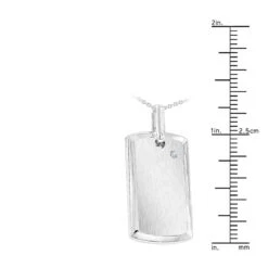 Engravable Sterling Silver Diamond Dog Tag Pendant For Men & Chain Necklace 10 Engravable Sterling Silver Diamond Dog Tag Pendant For Men & Chain Necklace -Its Hot Jewelry Shop jewelry engravable sterling silver diamond dog tag pendant for men chain necklace ruler