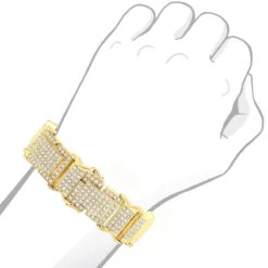 Fully Iced Out VS Diamond Bracelet For Men 14K Yellow Gold By Joe Rodeo 21 Carats -Its Hot Jewelry Shop jewelry fulliy iced out vs diamond bracelet for men in 14k gold by joe rodeo 21 carats bodye