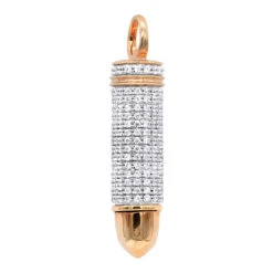 Genuine Diamond Bullet Pendant 10K Yellow Gold 0.75CT By Luxurman -Its Hot Jewelry Shop jewelry genuine diamond bullet pendant in real 10k gold 075ct by luxurman ro