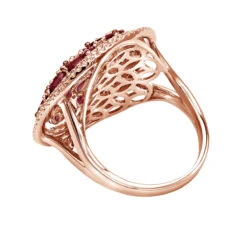 Unique Halo Circle Diamond Right Hand Ring For Women With Rubies 14K Rose Gold 11 Unique Halo Circle Diamond Right Hand Ring For Women With Rubies 14K Rose Gold -Its Hot Jewelry Shop jewelry halo circle diamond right hand ring for woman with ruby 14k gold 26213 backro