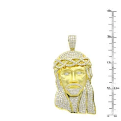 Large 18K Yellow Gold Hip Hop Jesus Face VS Diamond Pendant For Men -Its Hot Jewelry Shop jewelry hip hop jewelry piece large jesus face vs diamond pendant for men 18k gold rulerye