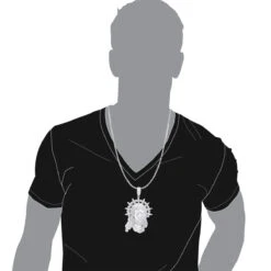 Unique Hip Hop Large Diamond 14K White Gold Jesus Head Pendant -Its Hot Jewelry Shop jewelry hip hop jewelry pieces unique large diamond 14k gold jesus head pendant bodwh