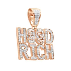 Hip Hop 10K Yellow Gold Rich Hood Pendant For Men 2CT Diamonds -Its Hot Jewelry Shop jewelry hip hop jewelry real 10k gold rich hood pendant for men 185ct diamonds ro 1