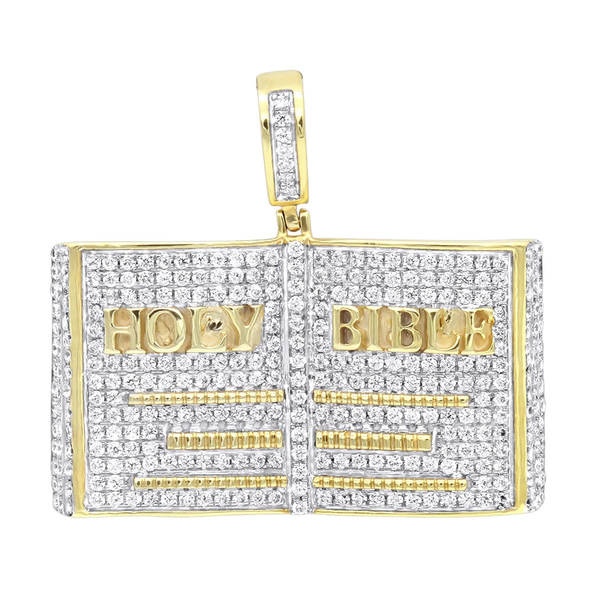 Hip Hop Holy Bible Charm 10K Yellow Gold Pendant For Men 1ct Diamonds 3 Hip Hop Holy Bible Charm 10K Yellow Gold Pendant For Men 1ct Diamonds