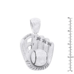 Iced Out Baseball Glove Real Diamond Pendant For Men By Joe Rodeo 14K White Gold -Its Hot Jewelry Shop jewelry iced out baseball glove real diamond pendant for men by joe rodeo 14k gold rulerwh