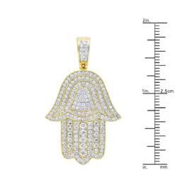 Jewish Large Iced Out Hamsa Hand Pendant 14K Yellow Gold 2CT Diamond Charm 17 Jewish Large Iced Out Hamsa Hand Pendant 14K Yellow Gold 2CT Diamond Charm -Its Hot Jewelry Shop jewelry jewish jewelry large iced out hamsa hand pendant 14k gold 2ct diamond charm rulerye