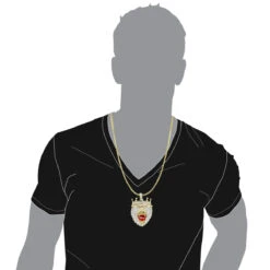 Large 10K Yellow Gold Diamond Lion Head Pendant For Men W Crown 4ct By Luxurman -Its Hot Jewelry Shop jewelry large 10k gold diamond lion head pendant for men w crown 4ct by luxurman bodye 1