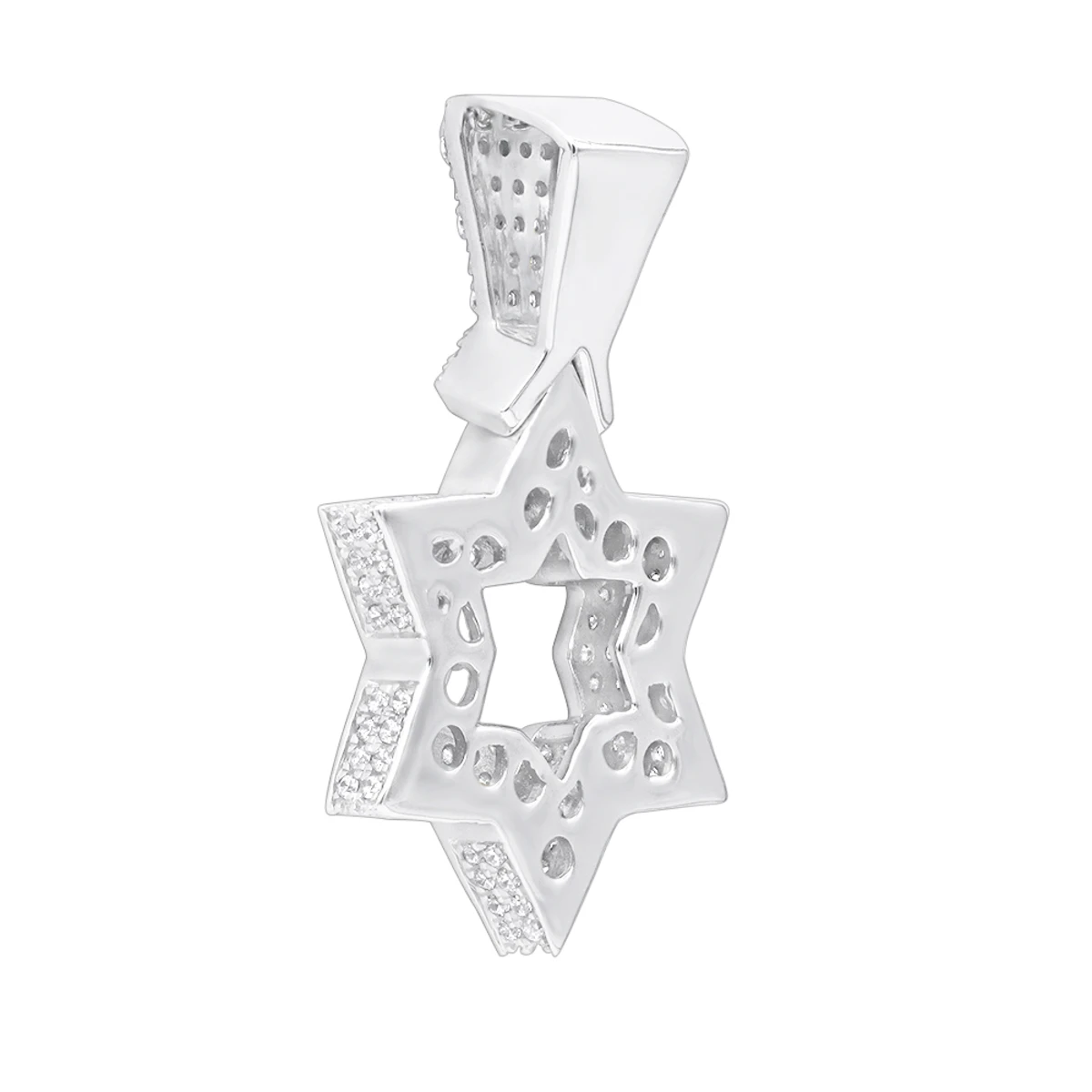 Large 14K Yellow Gold Diamond Star Of David Pendant For Men & Women 6 Large 14K Yellow Gold Diamond Star Of David Pendant For Men & Women - Image 4
