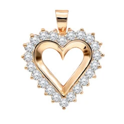 Large 14K Yellow Gold Open Heart Diamond Pendant For Women 2.75ct VS Diamonds -Its Hot Jewelry Shop jewelry large 14k gold open heart diamond pendant for women 275ct vs diamonds ro