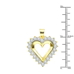 Large 14K Yellow Gold Open Heart Diamond Pendant For Women 2.75ct VS Diamonds -Its Hot Jewelry Shop jewelry large 14k gold open heart diamond pendant for women 275ct vs diamonds rulerye