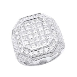 Large 14K White Gold Statement Invisible Set Princess Cut Diamond Ring For Men By Joe Rodeo 10 Large 14K White Gold Statement Invisible Set Princess Cut Diamond Ring For Men By Joe Rodeo -Its Hot Jewelry Shop jewelry large 14k gold statement invisible set princess cut diamond ring for men by joe rodeo mainwh 20200610 1