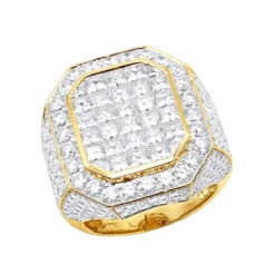 Large 14K White Gold Statement Invisible Set Princess Cut Diamond Ring For Men By Joe Rodeo 11 Large 14K White Gold Statement Invisible Set Princess Cut Diamond Ring For Men By Joe Rodeo -Its Hot Jewelry Shop jewelry large 14k gold statement invisible set princess cut diamond ring for men by joe rodeo ye 20200610