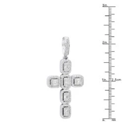 Large 2in Unique Men's Diamond Cross Pendant 14K White Gold Round Baguette Diamonds 13 Large 2in Unique Men's Diamond Cross Pendant 14K White Gold Round Baguette Diamonds -Its Hot Jewelry Shop jewelry large 2in unique mens diamond cross pendant 14k gold round baguette diamonds 803179 rulerwh