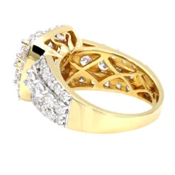 Large 4 Carat Cushion Cut Shape Halo Diamond Engagement Ring 14K Yellow Gold -Its Hot Jewelry Shop jewelry large 4 carat cushion cut shape halo diamond engagement ring 14k gold backye 1