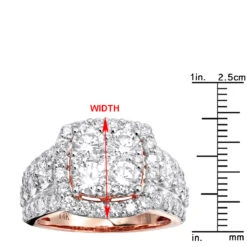 Large 4 Carat Cushion Cut Shape Halo Diamond Engagement Ring 14K Yellow Gold -Its Hot Jewelry Shop jewelry large 4 carat cushion cut shape halo diamond engagement ring 14k gold rulerro 1