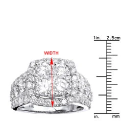 Large 4 Carat Cushion Cut Shape Halo Diamond Engagement Ring 14K Yellow Gold -Its Hot Jewelry Shop jewelry large 4 carat cushion cut shape halo diamond engagement ring 14k gold rulerwh 1