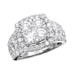 Large 4 Carat Cushion Cut Shape Halo Diamond Engagement Ring 14K Yellow Gold -Its Hot Jewelry Shop jewelry large 4 carat cushion cut shape halo diamond engagement ring 14k gold wh 1