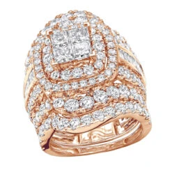 7 Carat Large Princess Baguette Round Diamond Engagement Ring Set 14K White Gold 10 7 Carat Large Princess Baguette Round Diamond Engagement Ring Set 14K White Gold -Its Hot Jewelry Shop jewelry large princess baguette and round diamond engagement ring set 14k gold 7ct ro