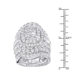 7 Carat Large Princess Baguette Round Diamond Engagement Ring Set 14K White Gold 13 7 Carat Large Princess Baguette Round Diamond Engagement Ring Set 14K White Gold -Its Hot Jewelry Shop jewelry large princess baguette and round diamond engagement ring set 14k gold 7ct rulerwh