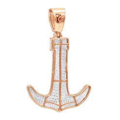 Large 10K Yellow Gold Diamond Anchor Pendant For Men 1.25 Carats 15 Large 10K Yellow Gold Diamond Anchor Pendant For Men 1.25 Carats -Its Hot Jewelry Shop jewelry large real 10k gold diamond anchor pendant for men 125 carats backro