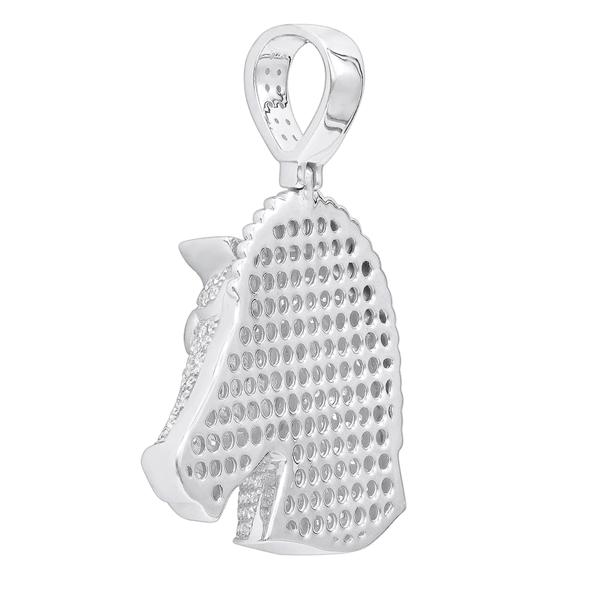 Large 10K Yellow Gold Horse Head Diamond Pendant For Men 4.5 Carat 6 Large 10K Yellow Gold Horse Head Diamond Pendant For Men 4.5 Carat - Image 4