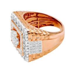 Large Real Hip Hop Diamond Pinky Ring For Men 14K Yellow Gold Square Shape 2.25ct -Its Hot Jewelry Shop jewelry large real hip hop diamond pinky ring for men 14k gold square shape 225ct 803186 backro